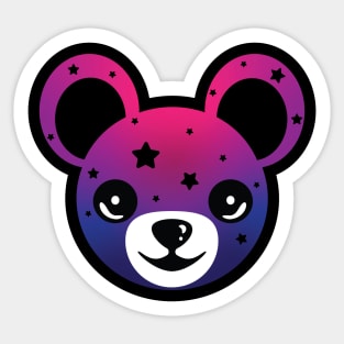 Galaxy with Black Star Teddy Bear Sticker